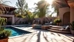 Transform outdoor living with stunning Hardscapes & Pools featuring natural stone and luxurious design elements.