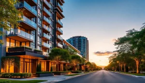 Stunning view of the Margaret Drive condo showcasing its modern design and beautiful landscaping.