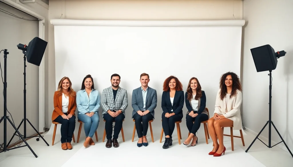 Capture engaging company headshots highlighting diverse professionals in a warm studio setting.