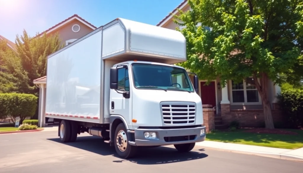 Delivering quality services from removal companies Keighley, a moving truck stands ready outside a cozy home.