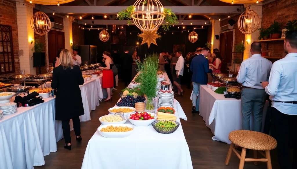 Delicious Partyservice Berlin buffet showcasing a variety of gourmet dishes at a festive event.