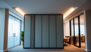 Transform your space with a stylish Folding Partition Wall that delineates areas effectively and elegantly.