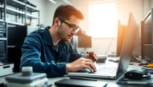 Riparazione computer Settimo Torinese eseguita da un tecnico esperto in un ambiente moderno.