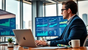 Analyze trade marketing strategies and performance metrics in a professional office setting.