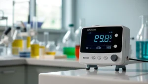 Monitor displaying hydrogen peroxide levels for accurate environmental measurement.