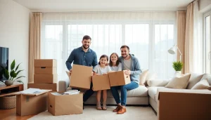 Efficiently unpacking boxes for a smooth Umzug Fürth experience in a cozy living room setting.