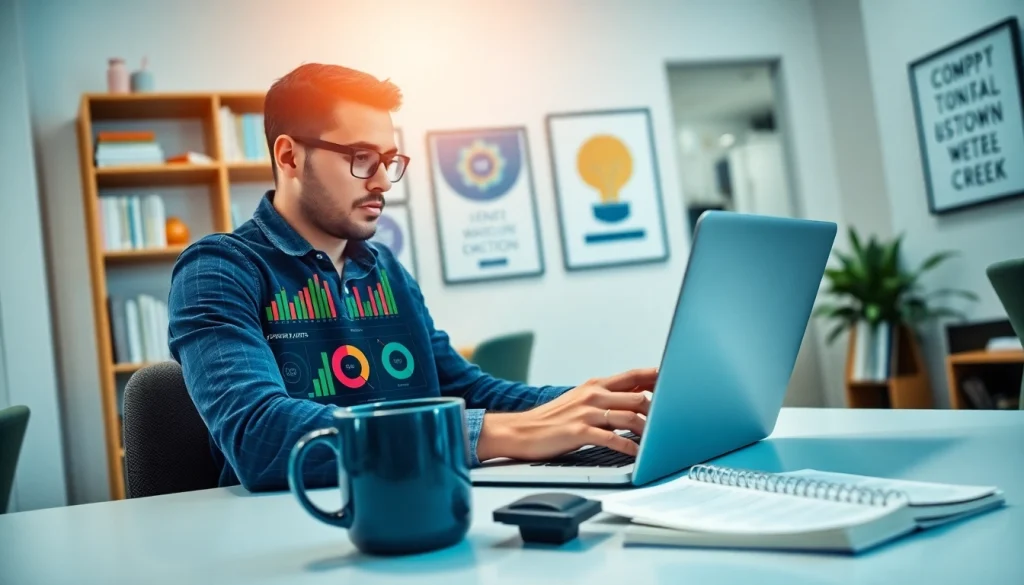 Analyze competitor customers through data-driven insights in a modern office.