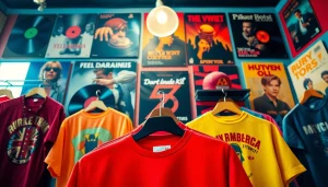 Showcasing unique merchandise from a music artist including stylish apparel and accessories.