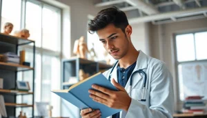 Medizinstudium ohne NC: Engagierte Studentin in einer modernen Universitätsumgebung.