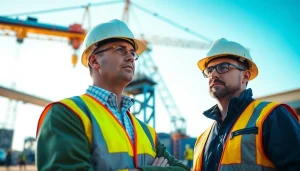 NVQ Level 4 Crane supervisor answers illustrated with a professional supervising lifting operations at a construction site.