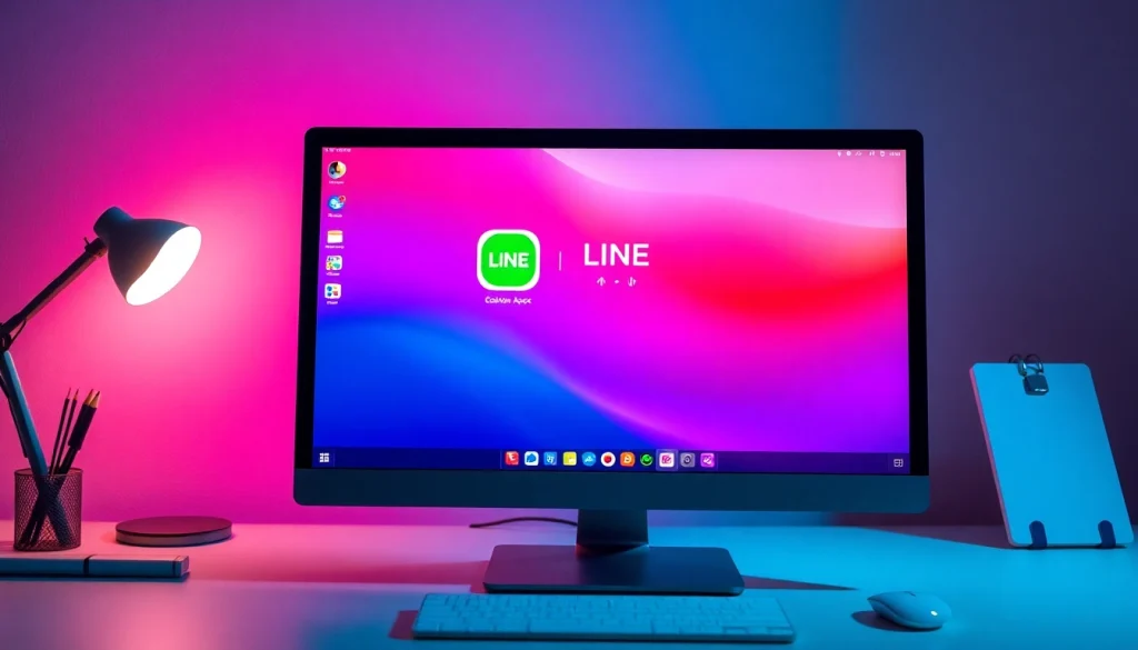 Engaging view of the LINE app interface for line电脑版下载, showcasing user-friendly design on a computer.