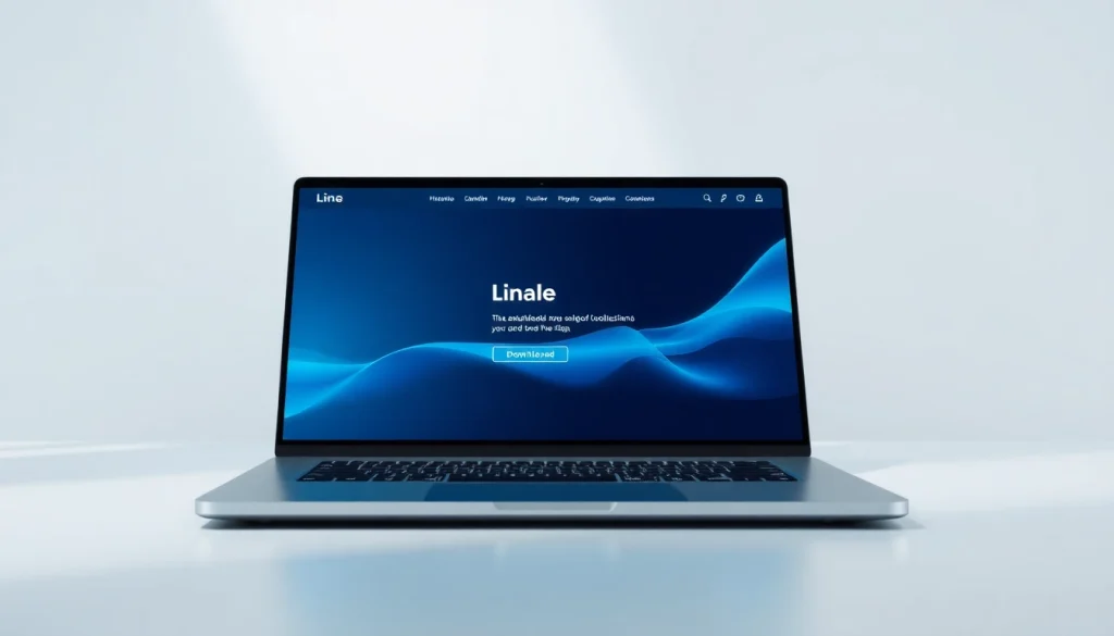 Download the line電腦版官方下載 software interface on a sleek laptop, showcasing user-friendly features.