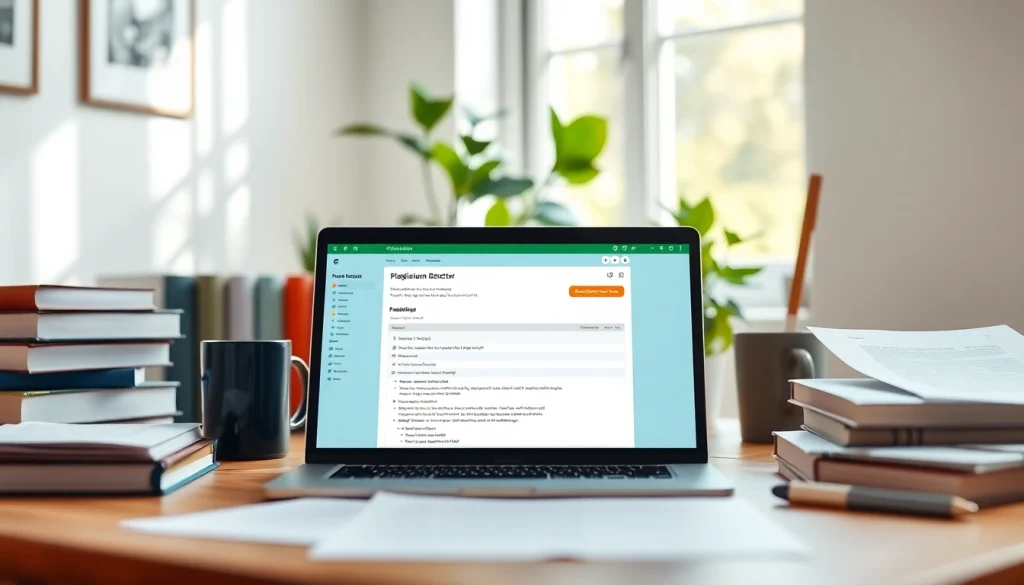 Analyze texts with an advanced plagiarism detector on a professional workspace.