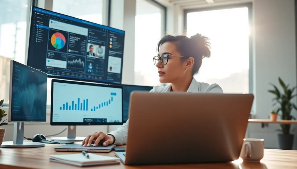 Optimize your Social media and blog automation with a creative professional in a bright workspace.