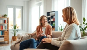 Engaging psychotherapy session showcasing expert therapist and client in a peaceful environment, addressing psychotherapy dubai.