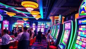 Players enjoying the vibrant slot machines at 슬롯버프 casino gaming setup.