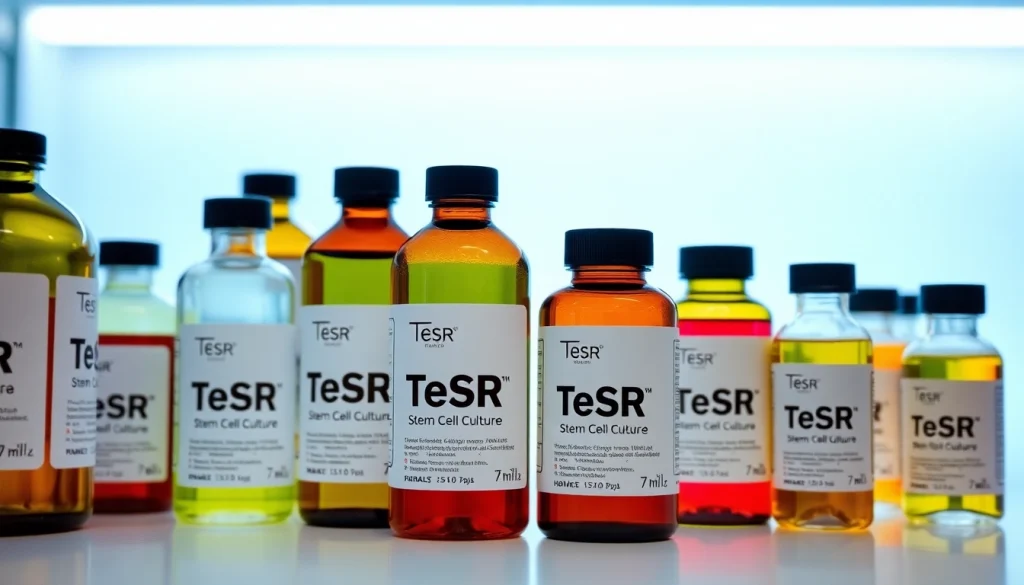 View TeSR™ culture media bottles, all check for optimal stem cell research.