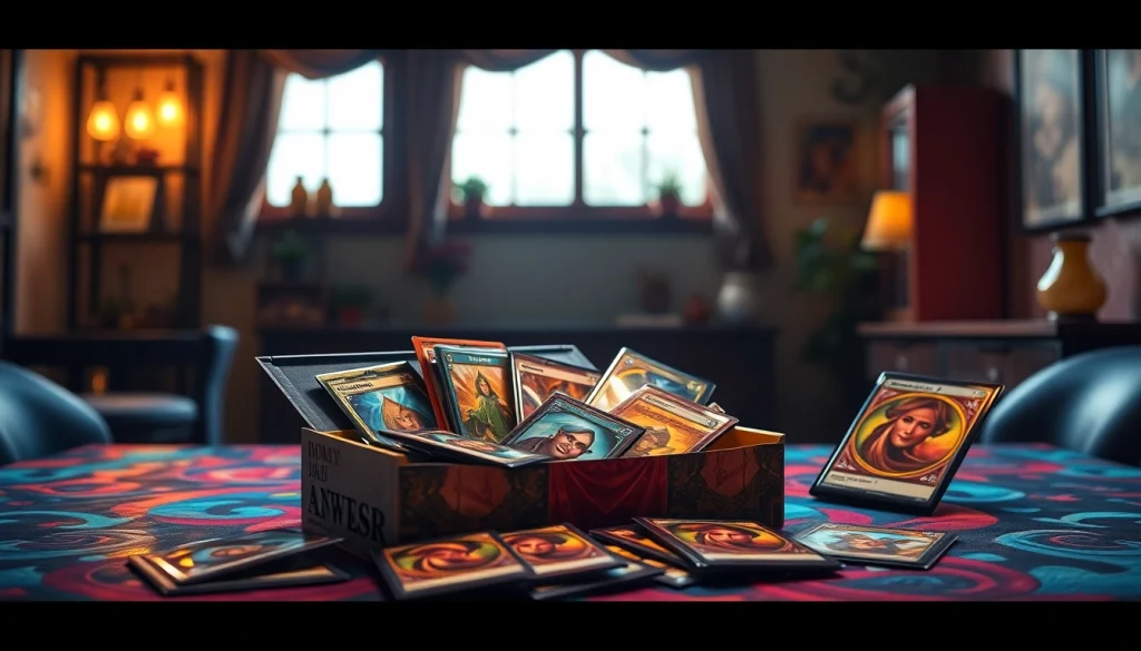 Explore a vibrant booster box showcasing collectible cards in an energetic gaming environment.