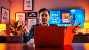 Engaging webinar featuring a speaker showcasing the Perfect Webinar Script in a professional workspace.