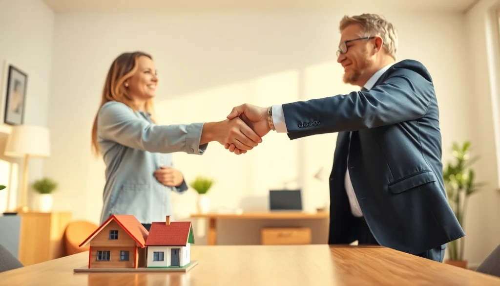 Real estate meeting to buy my property fast in a modern office setting