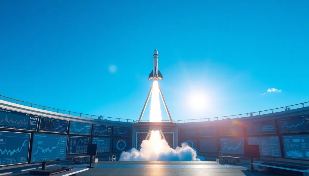 Illustration showcasing Revenue Rocket Lab's innovative rocket launch, highlighting industry advancements.