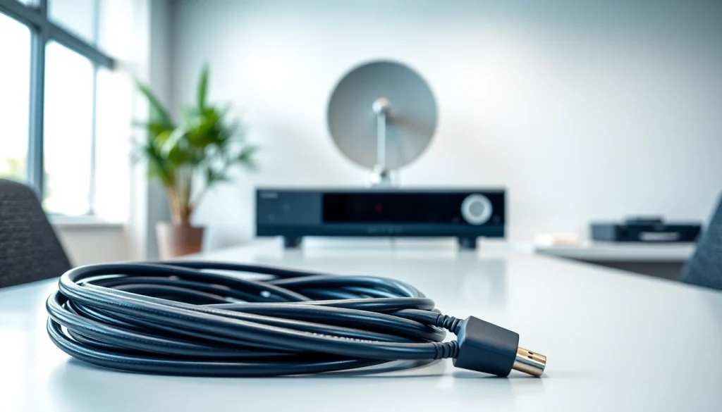 Showcasing the starlink mini 12v cable beautifully arranged in a modern office setting.