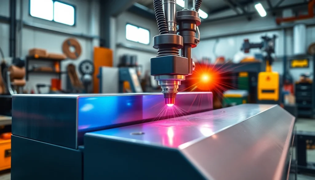 Laser cleaning machine demonstrating advanced cleaning technology in an industrial workspace.