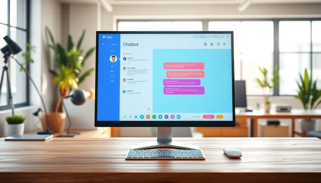Engaging chatbot for website displayed on a modern desktop, enhancing user communication experience.