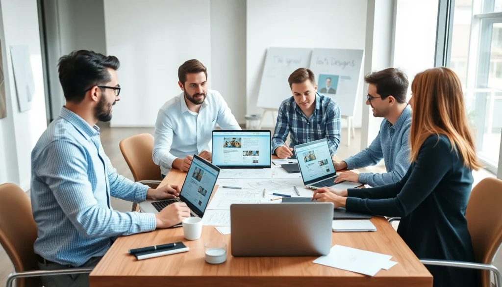Designers creating innovative web solutions at https://inkwellmarketinggroup.com/web-design in a collaborative environment.