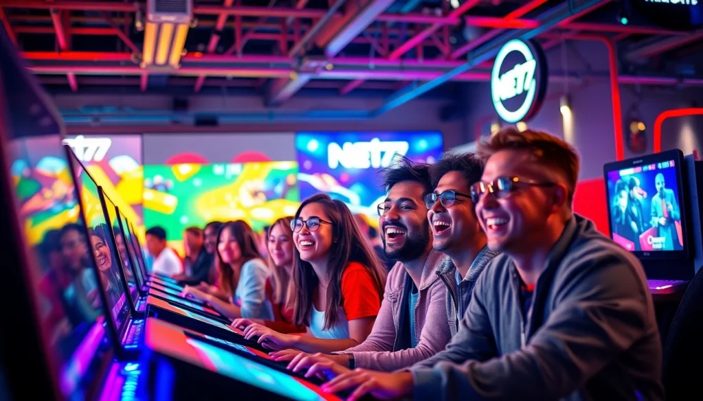 Mainkan net77 game dengan antusiasme tinggi di antara pemain yang gembira.