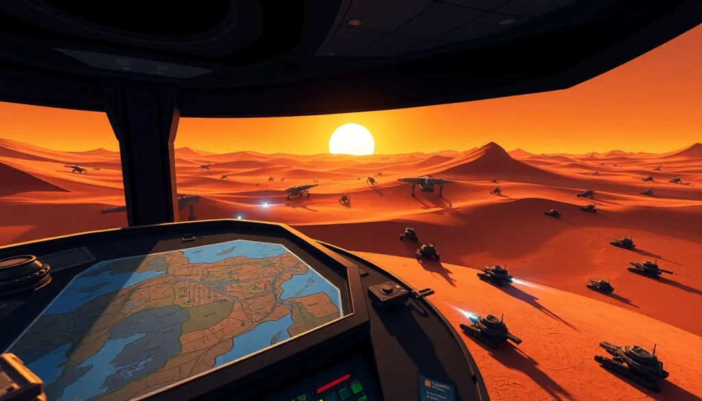 Dune 2 download showcasing a Command Center and desert landscape from gameplay.