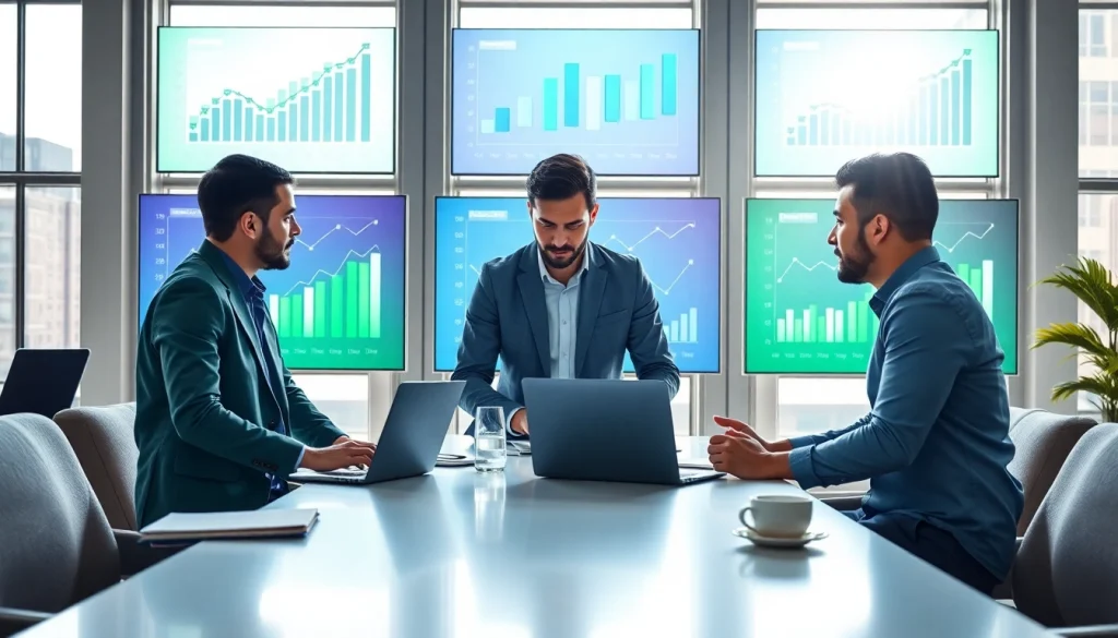 Boost your online marketing Edmonton strategies with professional collaboration in a modern office.