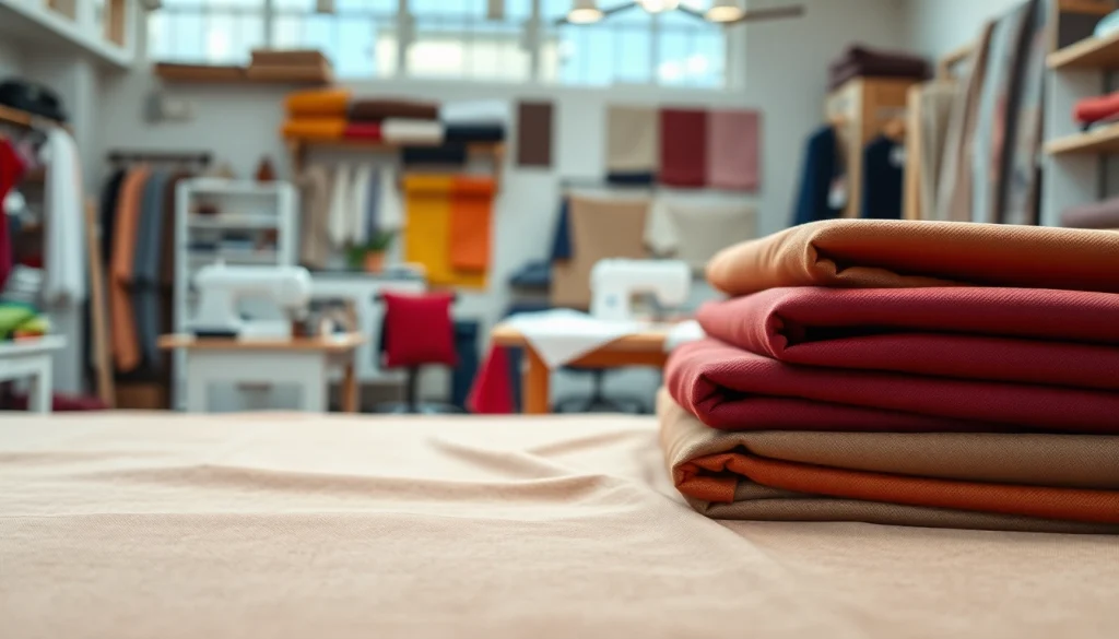 Punta di Roma stoffen in een sfeervolle textielstudio met rijke kleuren en texturen.