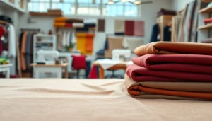 Punta di Roma stoffen in een sfeervolle textielstudio met rijke kleuren en texturen.