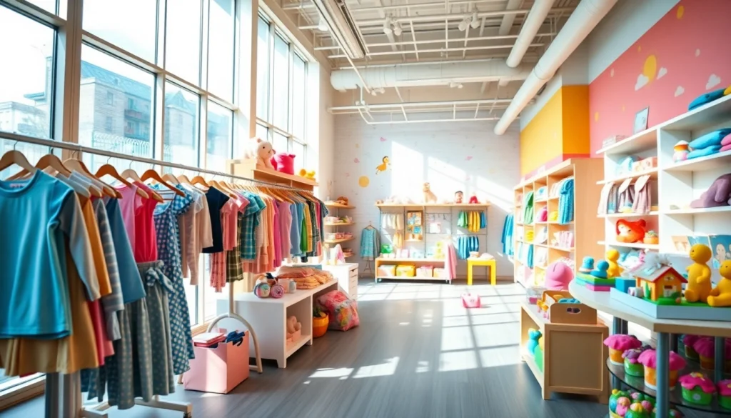 Browse diverse children’s clothing and toys at http://www.websonlinestore.com in a vibrant retail setting.