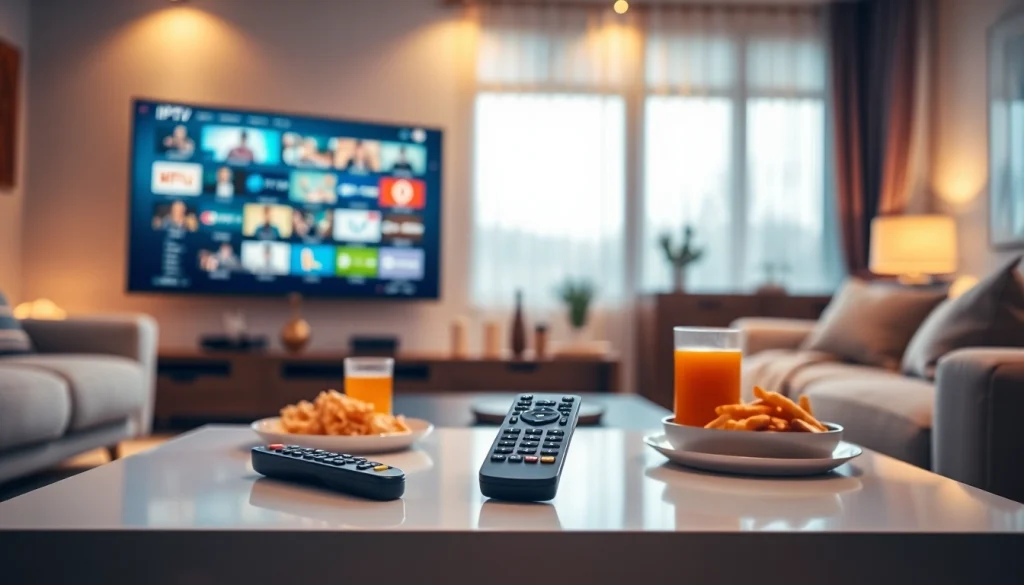 Regarder Code iptv gratuit dans un cadre moderne et accueillant avec des équipements de télévision.