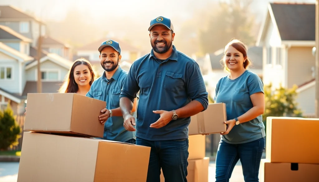 Families receiving Toronto moving services with professional movers assisting in a friendly atmosphere.