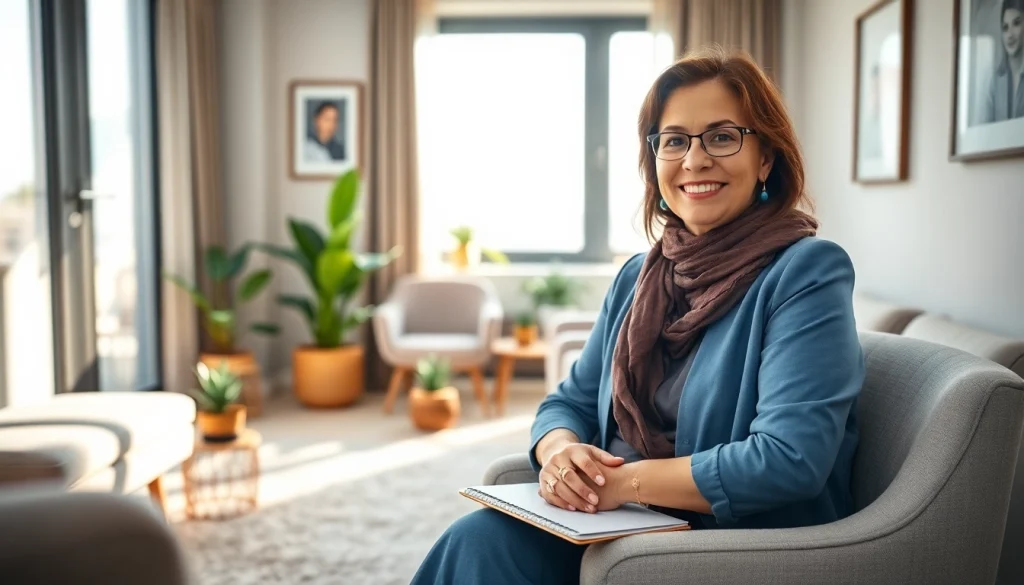 Engaging psychologist in Dubai providing therapy in a calm, inviting setting.