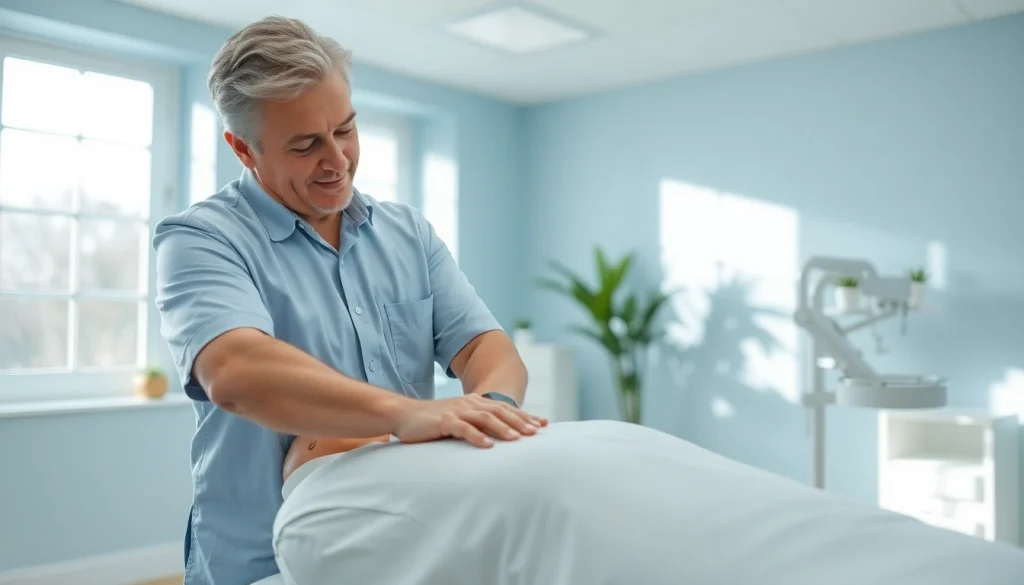 Chiropractor adjusting a patient in a modern clinic, showcasing expertise and care.