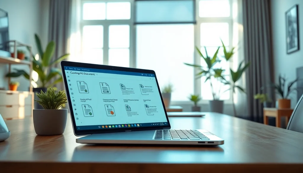 Combine PDF online with a user-friendly interface visible on a laptop screen.