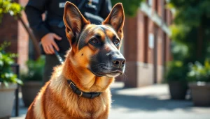 Security Dog Services Leicester showcasing a vigilant trained dog and handler ready for action.
