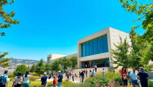 Visitors enjoying the unique artistic collections at the Jerusalem Art Museum.