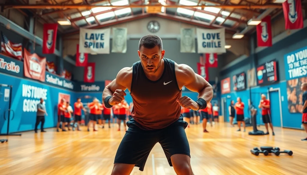 Engaging scene depicting sports abc athlete training with fans cheering in the background.
