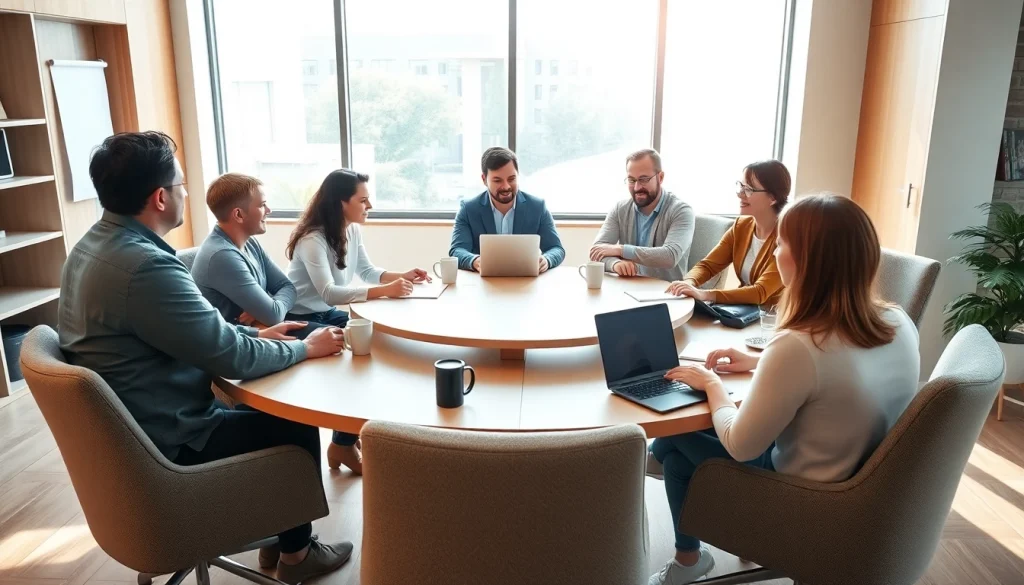 Engage with a professional business coaching service in a collaborative office setting.