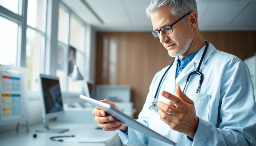 Medically trained professional demonstrating secure eprescribing solutions in a bright healthcare setting.