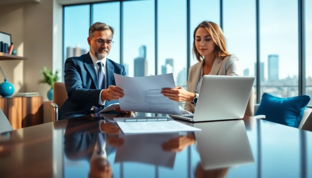 Consult with a skilled Divorce Lawyer in a modern office, showcasing professionalism and trust.