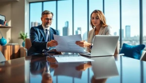 Consult with a skilled Divorce Lawyer in a modern office, showcasing professionalism and trust.