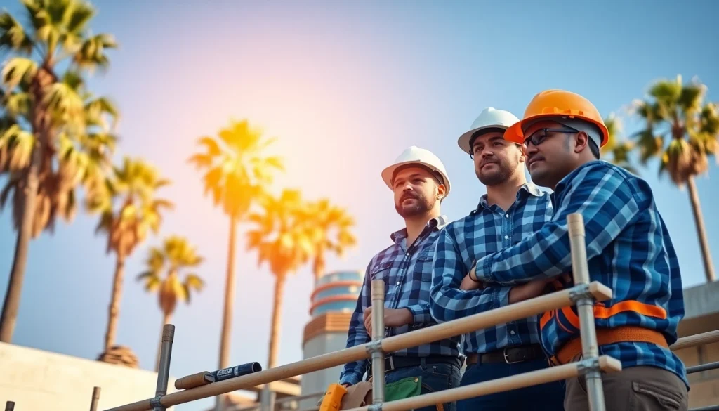 Showcasing the southern california contractors association working together on a vibrant construction site.