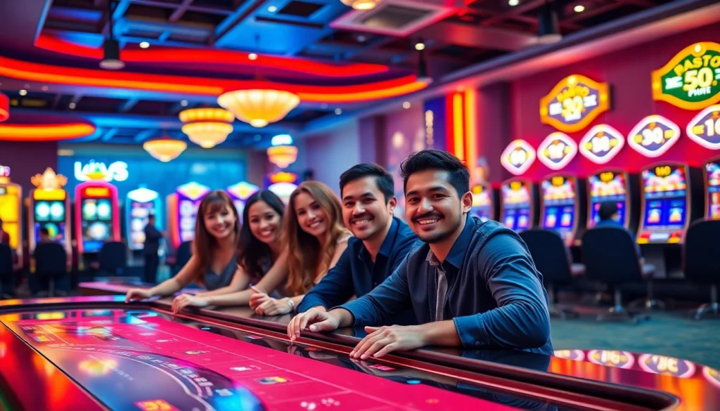 Experience the thrill of filbet online casino with vibrant gaming scenes and happy players.