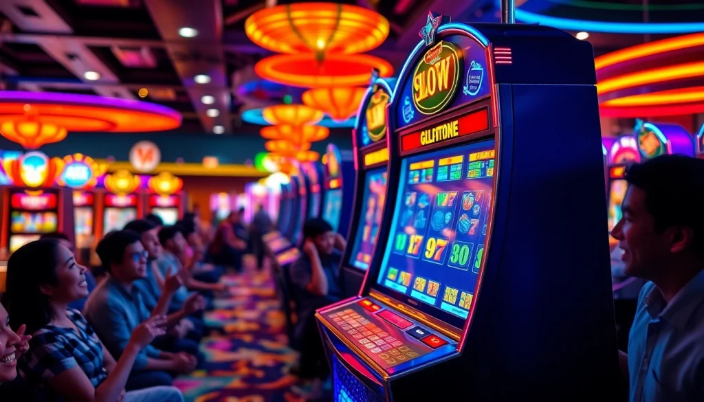 Menangkan permainan qqmacan slot dengan mesin yang memikat dan suasana kasino yang ramai.